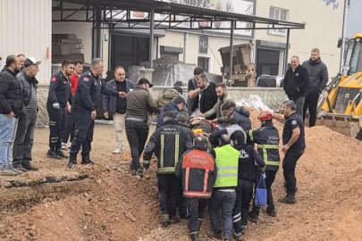 Bursa'da işçiyi kurtarmak için itfaiye erleri zamanla yarıştı